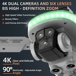 Xách tay máy ảnh kép Chụp ảnh trên không bay không người lái cho người lớn người mới bắt đầu điều khiển tay đèn Led điều khiển từ xa làm bằng nhựa bay không người lái - Product Image 6