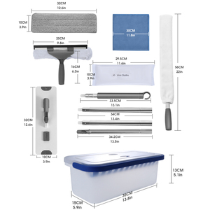 Le Kit de nettoyage domestique Masthome, très vendu, comprend un chiffon, un chiffon, une raclette de fenêtre et une serpillière plate en microfibre - Product Image 6