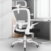 Chaise de bureau exécutive ergonomique moderne en maille, avec soutien lombaire réglable, dossier haut, accoudoirs et hauteur réglable, fonctionnalités de jeu