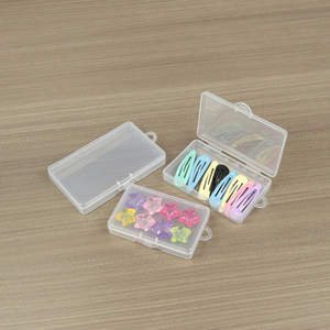 Transparent Plastic <b>Storage</b> <b>Box</b> Rectangle Covered Jewelry Seed Bead Desktop Organizer PP <b>Material</b> 80 90 100mm Long Hooks - Product Image 3