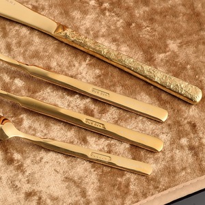 Juego de Cubiertos de Acero Inoxidable Dorado y Plateado Minimalista de la Serie B de Lujo, Cuchillo, Tenedor y Cuchara, para Regalos Empresariales, Acabado Pulido de Alto Brillo - Product Image 2