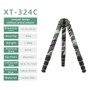 XT-324C+GS44 Trípode Profesional de Fibra de Carbono de Alta Resistencia para Caza con Fundas de <span class=keywords><strong>Camuflaje</strong></span> para Tiro de Depredadores al Aire Libre - Product Image 6