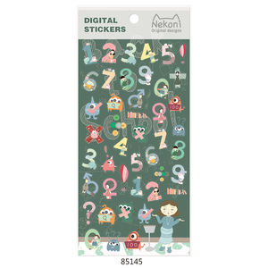 Nekoni Kawaii Numéro Autocollants Personnalisé PVC Vinyle Autocollants Adhésifs pour Enfants Autocollants Décoratifs - Product Image 5