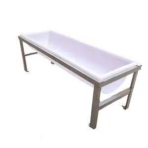 Mangeoire pour bétail, plateau d'alimentation en plastique pour moutons et chèvres, 1,95 m, mangeoire automatique pour bétail, moutons et chèvres - Product Image 1