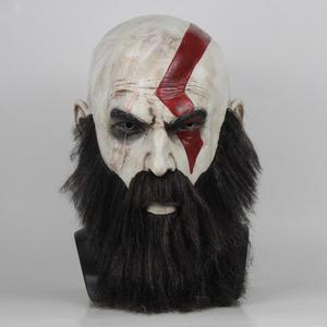 Máscara de Látex de Superhéroe Ares Kui Ye para Halloween, Disfraz de Terror, Accesorios para Disfraces DIY, 4 <span class=keywords><strong>Kratos</strong></span> - Product Image 1