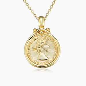 Joyería fina de moda personalizada, collar romano de moneda con retrato de Reina occidental en relieve de Plata de Ley 925 personalizado - Product Image 3