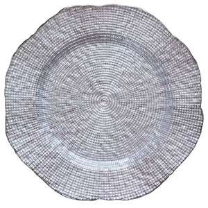 Plato Base de Cristal Dorado de Lujo Personalizado al por Mayor de 13 Pulgadas, Plato Moderno para Bodas, Fiestas <span class=keywords><strong>y</strong></span> Restaurantes - Product Image 2