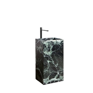Elegante Lavabo Freestanding in Marmo Verde Alpi per Bagni di Lusso, Hotel e Ville - Product Image 1