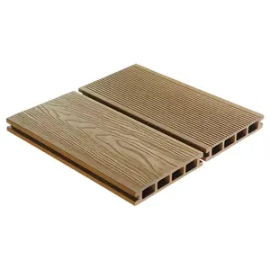 Solid Co Extrusion Wood Plastic Composite Flooring Teak Durable Wpc Floor 3d Wood Grain Deck Embossed Outdoor Decking