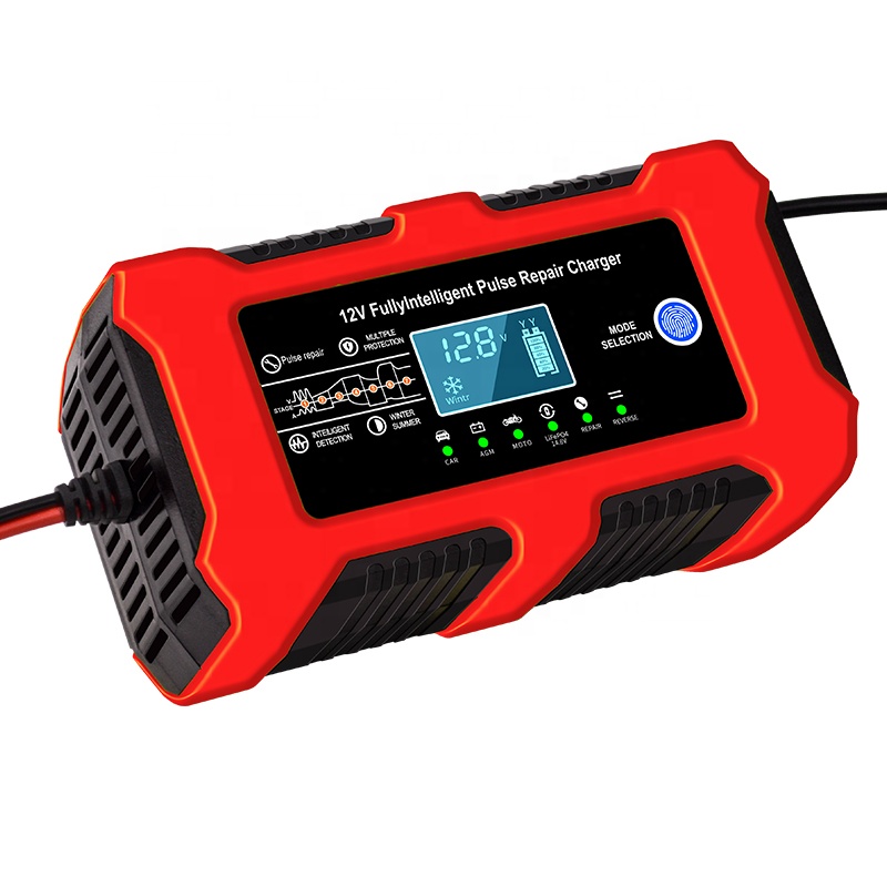 ORANGLES CHAOCHENBEN Car Battery Charger 12V10A Smart Lead-Acid with Display Fast Charging 110-220V Input 120W - detailed closeup view - illustrating benefits - Image 3 of 6 | created for all | Shop CHAOCHENBEN Car Battery Charger 12V10A Smart Lead-Acid with Display Fast Charging 110-220V Input 120W North Carolina | Free Shipping ORANGLES