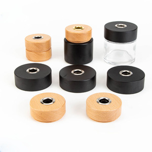 Sang Trọng Rõ Ràng Frost Vòng Thủy Tinh Hương Thơm Reed Khuếch Tán Chai Cho Không Khí Freheners Với Gậy Tùy Chỉnh Tre Nắp Bằng Gỗ - Product Image 1