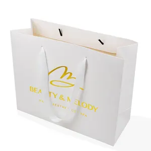 Hot Selling Luxury Gold Foil Paper Packaging Bag Shopping Bag with Your Own Logo/Brand Name