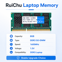 Module de mémoire RAM pour ordinateur portable RuiChu DDR3 8 Go 1600 MHz PC3-12800 204PIN SODIMM pour mise à niveau d'ordinateur portable, compatibilité totale
