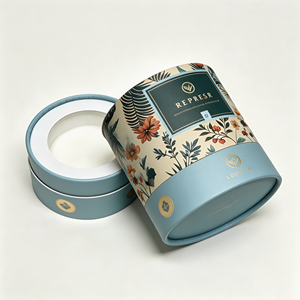 Luxury Custom Printed Candle Cylinder Tube <b>Box</b> Kraft Paper Packaging Eco Friendly Recyclable Tube <b>Box</b> with Logo for Candle <b>Gift</b> - Product Image 3