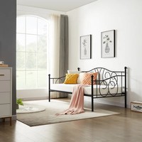 Lit en métal moderne de style européen Lit de princesse simple avec rangement pour chambre à coucher, salon, école, appartement ou villa