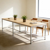 Table de conférence en profilé aluminium, table longue, ensemble table et chaises de négociation simple et moderne, plan de travail