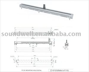 Potenciómetros deslizantes de 100 mm de recorrido, potenciómetro deslizante de goma, potenciómetro deslizante de volumen Soundwell con LED - Product Image 4