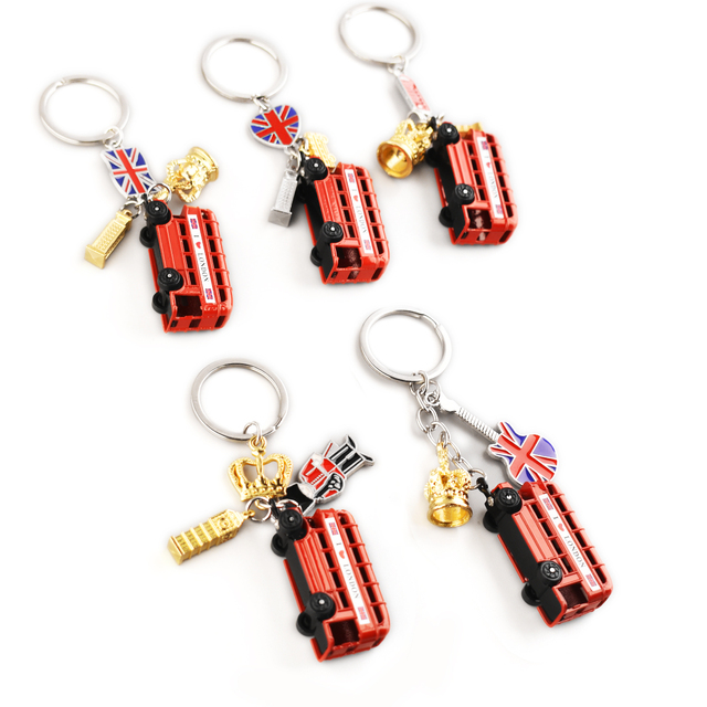 New Design Beautiful London Metal Car Shape Keyring With Promotional Gift Souvenir Metal Keychain