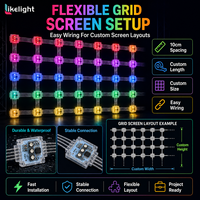 Pantalla LED RGB de Malla Transparente de 20 mm GS8208 DC12V, Resistente al Agua, para Publicidad en Fachadas Exteriores