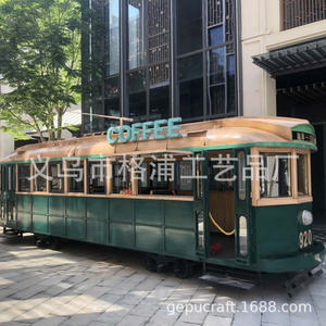 Custom Vintage Tram Coffee Cart Metal <b>Outdoor</b> Commercial Electric <b>Train</b> 920 Model - Product Image 1
