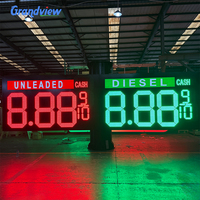 Affichage numérique électronique LED pour stations-service, panneau de prix personnalisé pour extérieur, affichage des prix du carburant pour système publicitaire de station-service