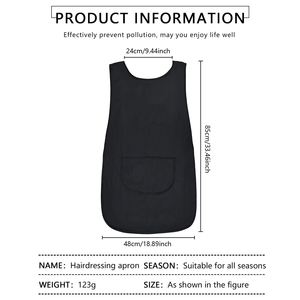 Tablier de <span class=keywords><strong>coiffeur</strong></span> de salon de coiffure avec logo personnalisé en gros avec poche et cordes réglables <span class=keywords><strong>Cape</strong></span> de <span class=keywords><strong>coiffeur</strong></span> de marque privée - Product Image 2