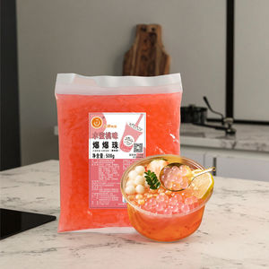 육즙 복숭아 맛 터지는 보바 진주 달콤한 맛 ODM 우유 차 상자 가방 병 포장에 대한 인증 원료 - Product Image 1