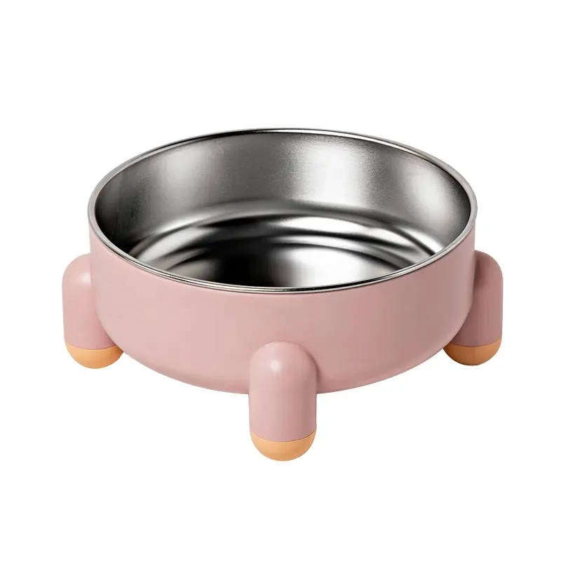 Factory Wholesale Separation Design Anti-slip Stainless Steel Pet Bowl Pet Feeder for Small Animals