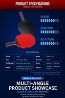LOKI Kirin K3000 Tischtennisschläger-Set 5-Schicht Schnelles 2er-Set Ping-Pong-Schläger ITTF-Gummi für Schüler und Familien Freizeitspiel