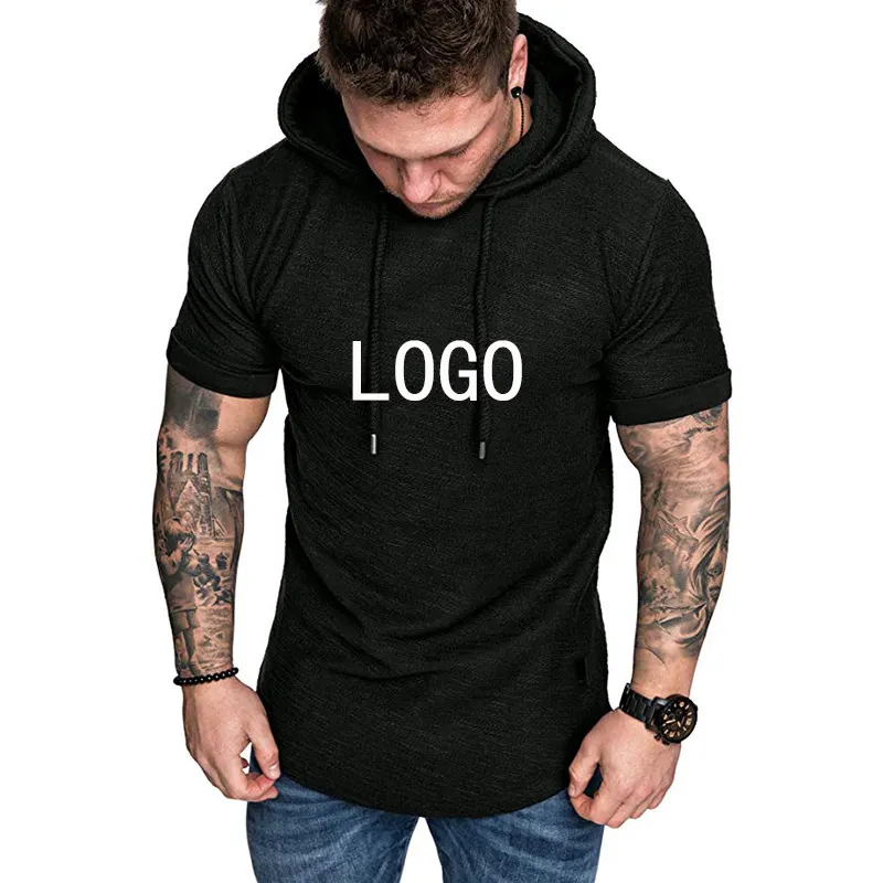 China Manufacturer Customization Clothing Men's T Shirt With Custom Embroidered Logo hooded T Shirt