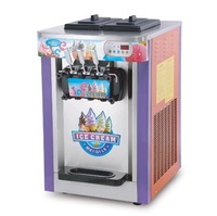 Nouvelle machine à crème glacée à 3 saveurs, contrôle tactile, en acier inoxydable, légère, portable, pour crème glacée molle, capacité 5L, 220V