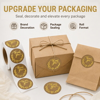 Étiquettes autocollantes rondes en papier kraft personnalisées avec dorure à chaud pour boîtes cadeaux, sacs en papier, emballages de boulangerie, logo OEM