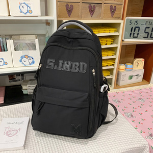 Export model letter print <b>backpack</b> adjustable shoulder straps breathable shoulder-support <b>backpack</b> daily casual <b>backpack</b> - Product Image 3