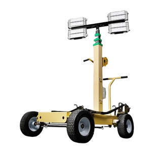 Tour d'éclairage mobile industrielle sur chariot, puissante, avec 4 lampes LED - Product Image 1