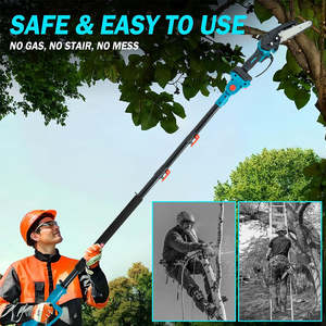 Yükseltildi 2-in-1 elektrikli bahçe aleti seti akülü budama makası ve teleskopik uzun kutup testere - Product Image 6