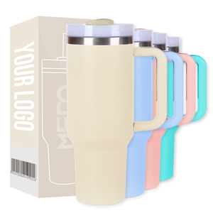 Vaso aislado de 40oz con pajita y mango Taza de viaje de acero inoxidable Frasco de vacío para portavasos de coche - Product Image 3