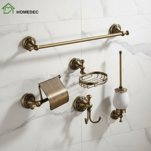 Premium Antique <strong>Bathroom</strong> <strong>Accessories</strong> Brass 5 PCS <strong>Accessories</strong> Set - Product Image 1