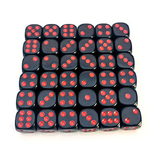 Nhà máy 6 mặt Acrylic DICE 16mm rắn màu đen với Red Dot Vòng góc thiết kế cho Poker & chơi game - Product Image 4