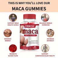OEM Maca Plus Hip Butt Natural Hips Maca Root and Tribulus Gummies Améliorant la forme physique et l'immunité Gummies à la racine de Maca noire
