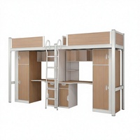 Lit superposé double en métal robuste et moderne avec barrière de sécurité, garantie de 3 ans, idéal pour les dortoirs scolaires et les petits appartements