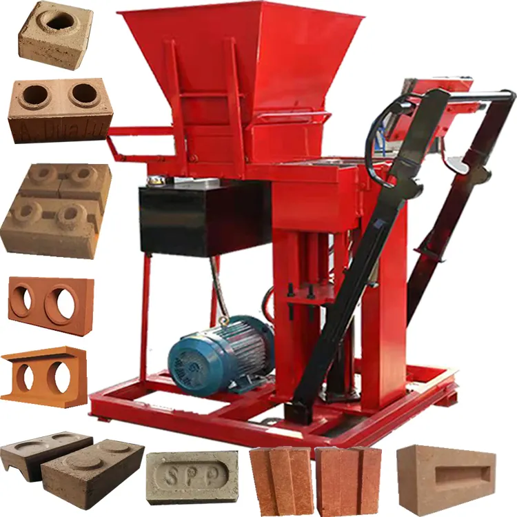 Best price manual lego outdoor wall interlocking clay mud earth soil brick hydraulic interlock bricks making machine