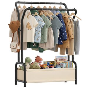 Petit portant à vêtements pour enfants, réglable en hauteur, pour <span class=keywords><strong>chambre</strong></span>, rangement ouvert pour vêtements de bébé, costumes et jouets - Product Image 1