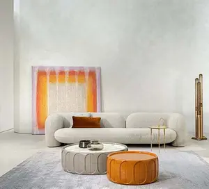 Furnitur Ruang Tamu Modern Mewah Furnitur Kain Gaya Amerika Sofa Ruang Rumah Kayu Oak Sofa Dasar