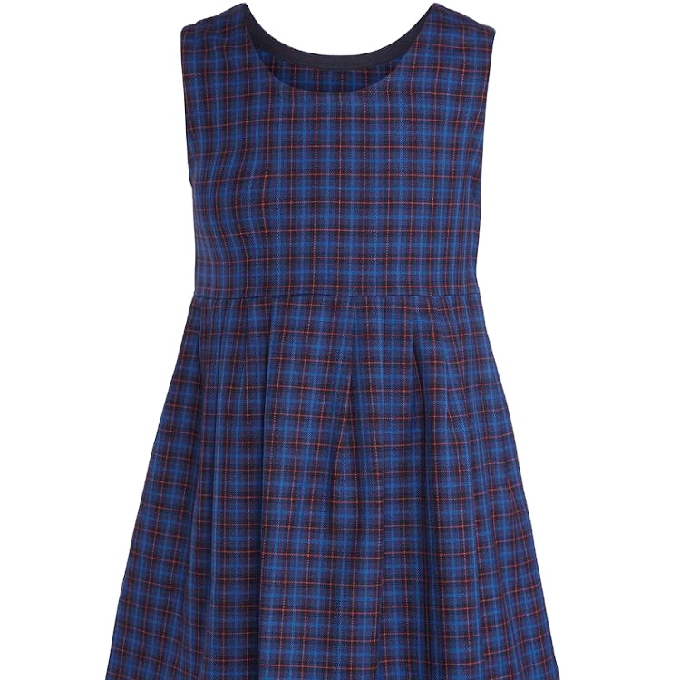 Nuovo Design abito estivo personalizzato scuola elementare pieghe piene abito da Plaid peplo uniforme per ragazze della scuola elementare