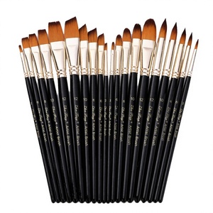 ZHUTING HB146 Lot de 5 pinceaux professionnels en nylon à manche en bois noir pour peinture à l'huile, acrylique et aquarelle – Vente en gros - Product Image 3