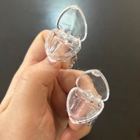ISMAN 3g Wadah Lip Balm Bentuk Hati Lucu untuk Anak, Dapat Dipakai, Transparan, Kosong, Kemasan Makeup