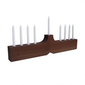 Candelabro de Madera para Hanukkah de 9 Velas, Minimalista, Hecho a Mano, Decoración Religiosa para Mesa, Hogar, Navidad - Product Image 1