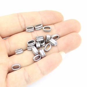Stainless Steel Oval Positioning <b>Ring</b> 6x4mm Flat Wire Sleeve <b>Spacer</b> Bead For DIY Bracelet Necklace Jewelry Making Accessories - Product Image 5