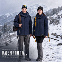 Veste d'hiver 3 en 1 pour homme, imperméable, coupe-vent, pour la randonnée en plein air, doublure en polaire, thermique, ski, capuche amovible, logo personnalisé OEM