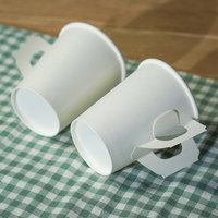Vaso de Papel Protector con Asa, Resistente, con Revestimiento Interno de PE a Prueba de Aceite, para Fiestas Navideñas